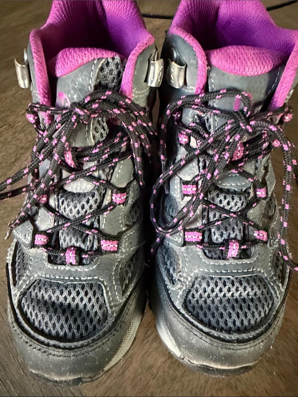 Girls Merrell Gray and Purple Hiking Boots